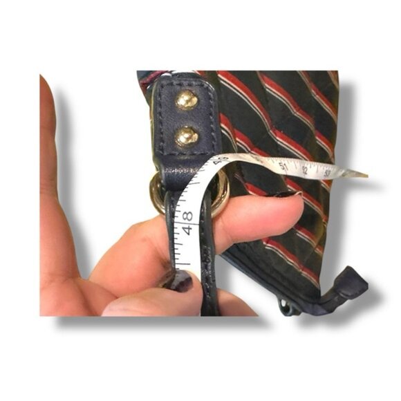 Vintage Women’s Tommy Hilfiger Navy Red Quilted Striped Mini Crossbody Bag - Picture 10 of 10